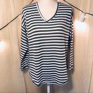 FOR THE REPUBLIC [NWT] Striped Green & White Knit